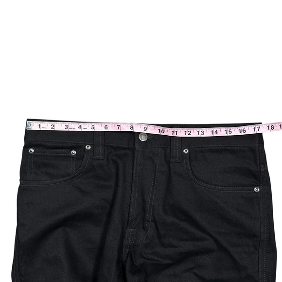 Nudie Slim Jim Organic Dry Black Cotton Slim Fit Bootcut Jeans Mens 34 - Picture 9 of 11